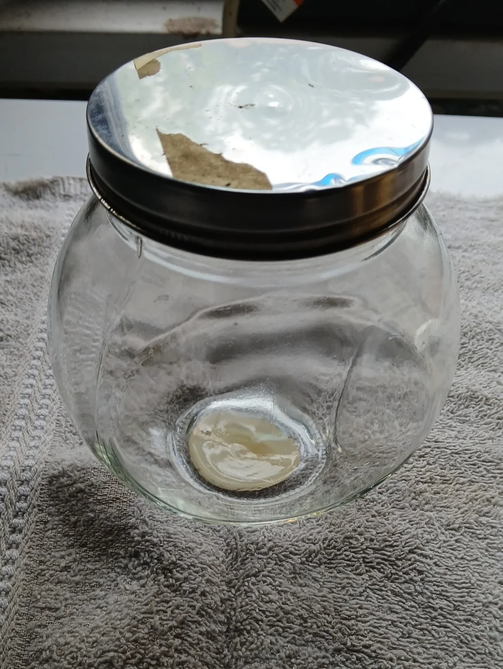 Clear Round Glass Storage Jar with Silver Lid